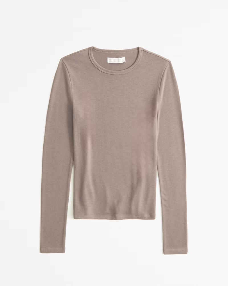 Women's Long-Sleeve Cloud Knit Tuckable Crew Top | Women's New Arrivals | Abercrombie.com | Abercrombie & Fitch (US)