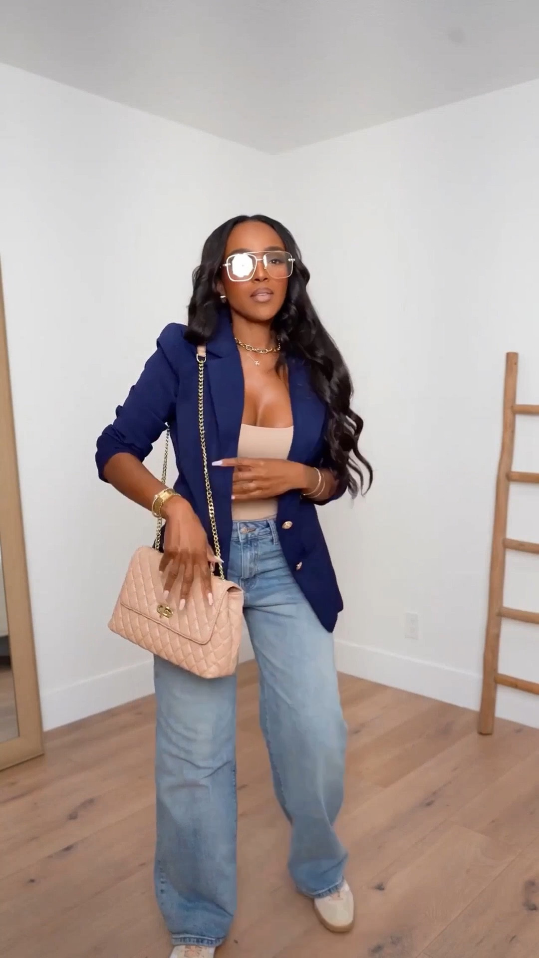 This is one of those outfits that instantly elevates your everyday denim while still feeling effortless and wearable.

The structured blazer pulls everything together, the neutral top keeps it clean, and the relaxed denim balances the look perfectly. It’s polished enough for meetings but casual enough for errands — the kind of outfit you’ll reach for again and again.

Perfect for casual workdays, lunch meetings, coffee runs, travel days, and elevated everyday wear.

📏 Fit + Details:
• Blazer — structured, tailored fit, lightweight enough to layer  
• Neutral tank — stretchy, smoothing, great base piece  
• Relaxed denim — comfortable, flattering, easy to dress up or down  
• Sneakers — practical and chic for all-day wear  

📏 Sizing: Size Small  
📏 Measurements: 5’4” · 138 lbs · 34D · 27” waist · 40” hips  

Casual work outfits, blazer outfit ideas, elevated everyday style, capsule wardrobe essentials, chic denim looks, modern casual wear.

Follow me on Instagram and YouTube @kirasfashionfinds

#LTKootd #LTKgrwm