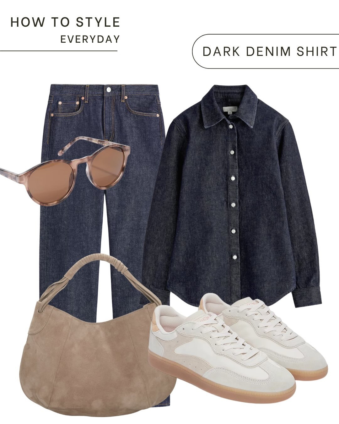 A dark denim shirt is one of those pieces that quietly does everything in your wardrobe — especially in spring when layering matters.

Here it is styled 3 simple ways:
• Everyday: worn loose with straight-leg trousers and trainers for an easy, relaxed look
• Work: tucked into tailored trousers with a belt and loafers — smart but still modern
• Evening: buttoned lower with a satin skirt and heels for a slightly elevated feel

Think minimal layering, clean lines, tonal dressing and effortless tailoring — all key styling directions right now.

The woman shown is an AI model, used to help visualise how the outfits can look in real life.

Save this if you want a go-to piece that works across your whole week.

#darkdenimshirt #minimalstyleuk #capsulewardrobeuk #springoutfitsuk #everydaystyleuk