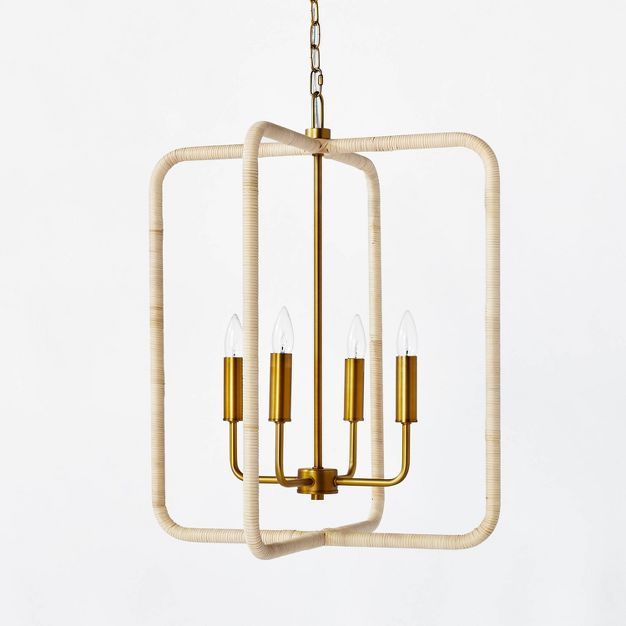 Rattan Lantern Ceiling Pendant Brass - Threshold&#8482; designed with Studio McGee | Target