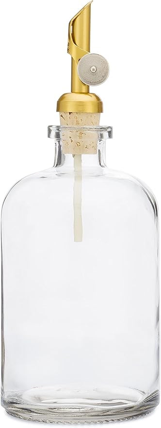 Glass Mouthwash Dispenser | Recycled Clear Glass Self Pour Spout Mouthwash Dispenser + Cooking Oi... | Amazon (US)