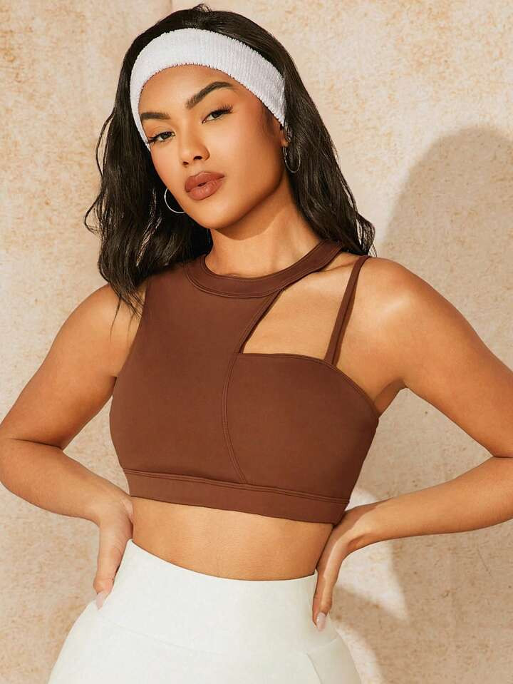 SHEIN VARSITIE Sports Yoga Basic Chest Cup With TANK TOP | SHEIN