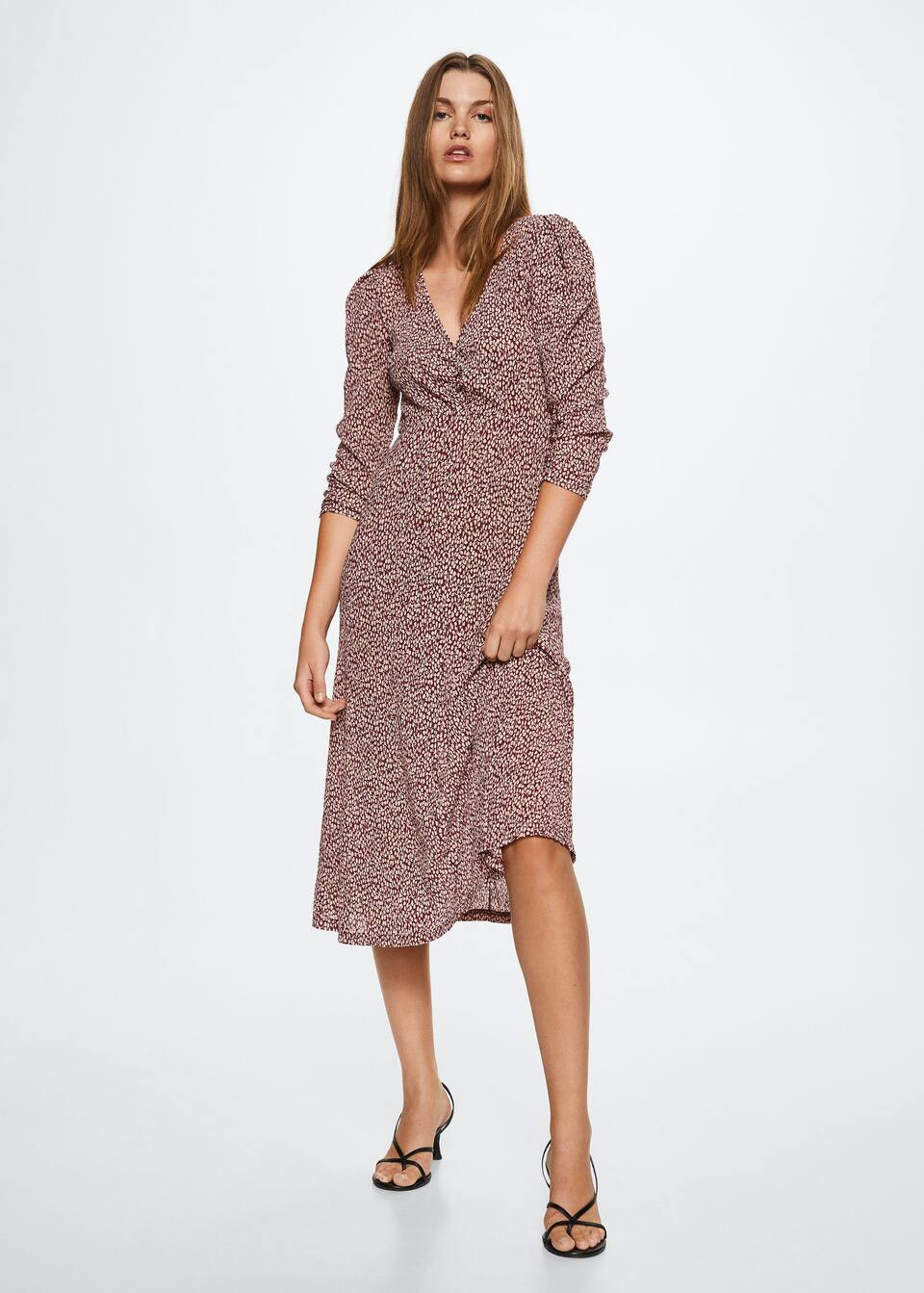 Printed pleated dress | MANGO (US)