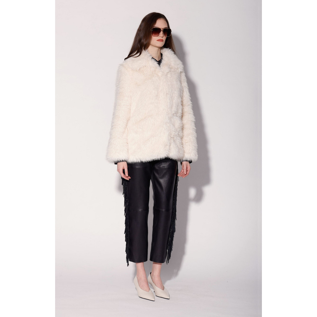 Walter Baker Beckett Faux Fur Coat in Vanilla Faux Fur at Nordstrom, Size Medium | Nordstrom