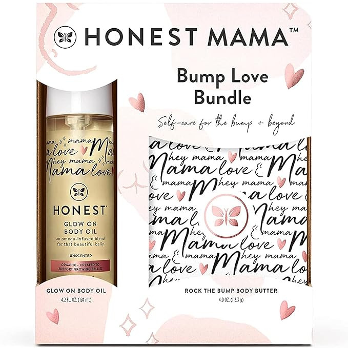 The Honest Company Honest Mama Body + Belly Bump Love Bundle, Moisturizing, Plant-Based Oil + Str... | Amazon (US)