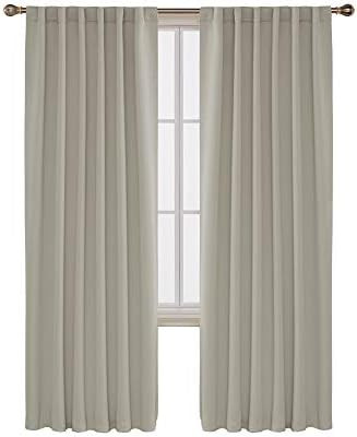 Deconovo Back Tab and Rod Pocket Solid Thermal Insulated Blackout Curtain and Drapes for Nursery ... | Amazon (US)