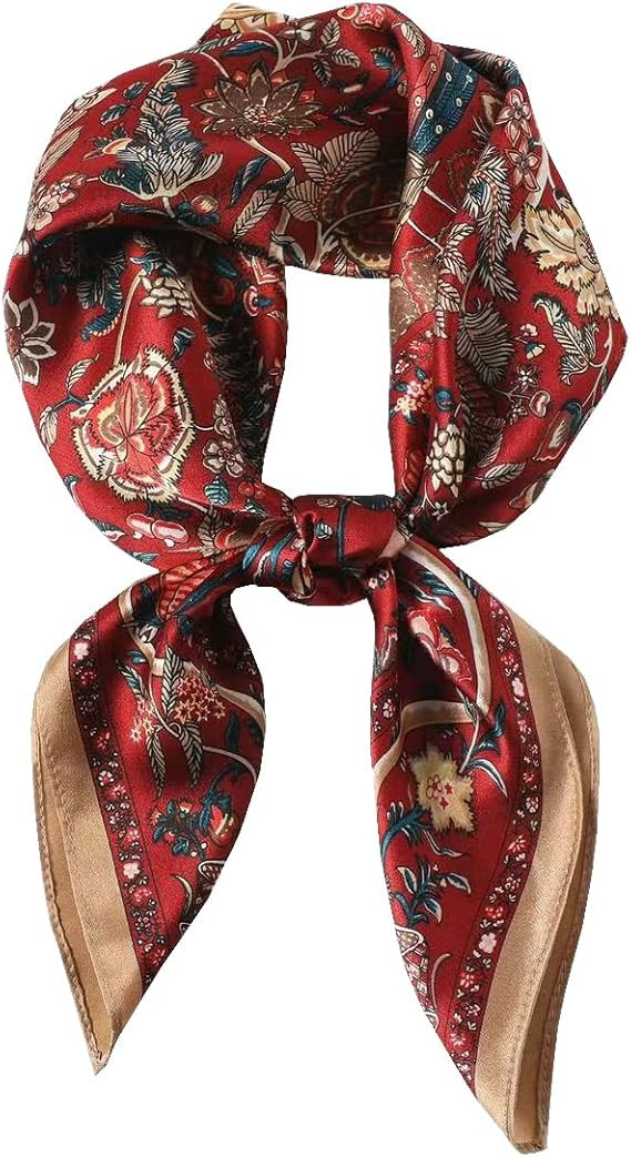 ANDANTINO 100% Mulberry Silk Square Scarf for Hair-25.6" X25.6'' Women Men Natural Silk Neckerchi... | Amazon (US)