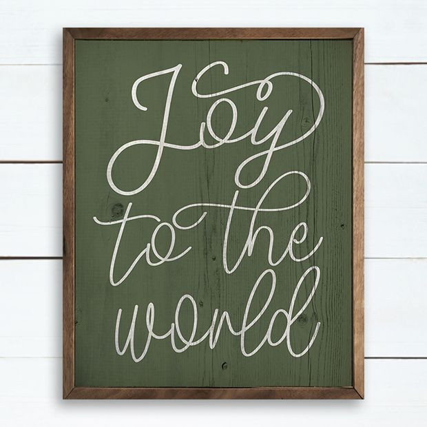 Joy To The World Green Wood Wall Art | Antique Farm House