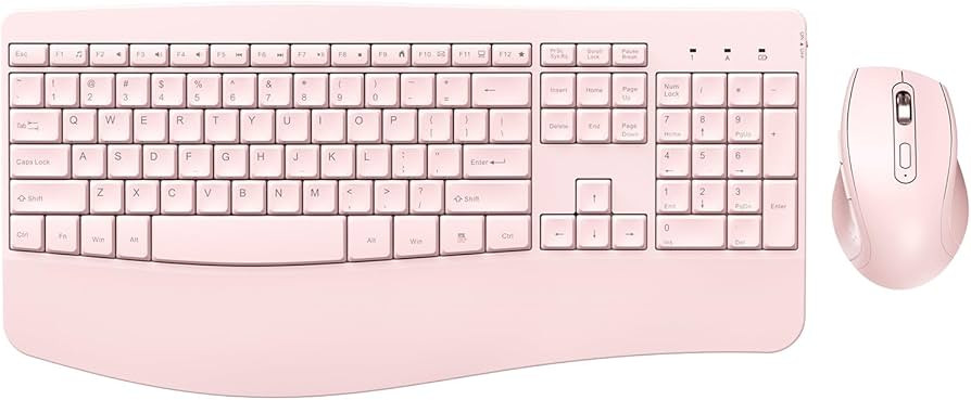 Wireless Keyboard and Mouse - Ergonomic Keyboard and Mouse Combo Full Size Keyboard Cordless with... | Amazon (US)