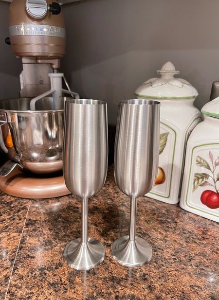 Stainless steel champagne flutes - perfect for outdoor entertaining

#LTKSeasonal #LTKfindsunder50 #LTKhome