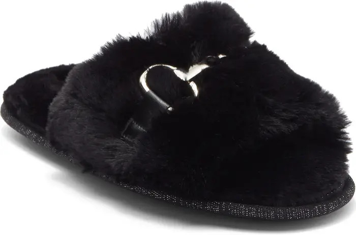Plush Horsebit Faux Fur Slipper (Women) | Nordstrom Rack
