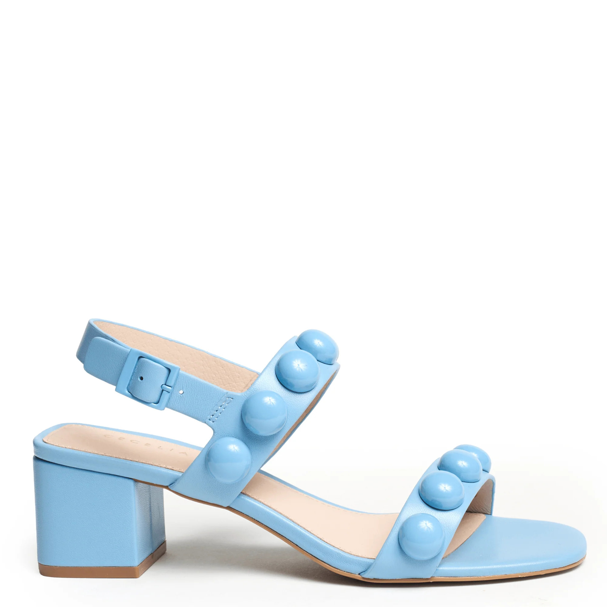 Rally - Low Block Heel Summer Sandal - Blizzard Blue | Cecelia New York