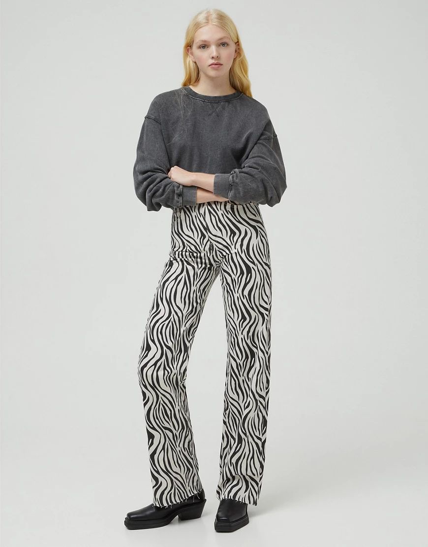Pull&bear trousers in zebra print-Multi | ASOS (Global)