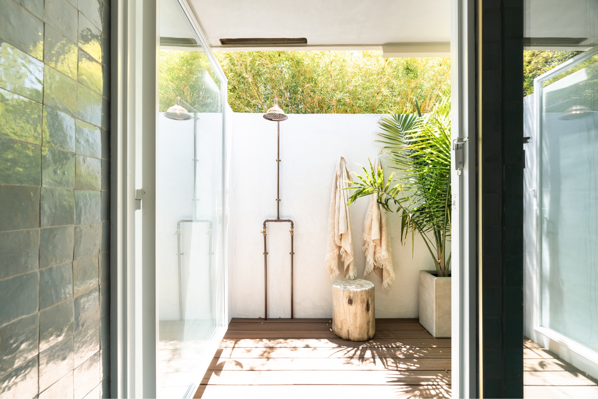 You haven’t lived until you’ve showered outside!  Sharing all the items that made this area our personal outdoor spa oasis.  #outdoorshower #spadecor #bathroomdecor 

#LTKhome #LTKunder50 #LTKunder100