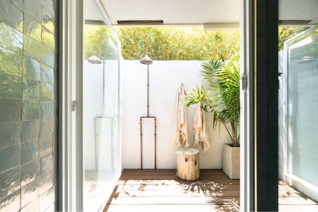 You haven’t lived until you’ve showered outside!  Sharing all the items that made this area our personal outdoor spa oasis.  #outdoorshower #spadecor #bathroomdecor 

#LTKhome #LTKunder50 #LTKunder100