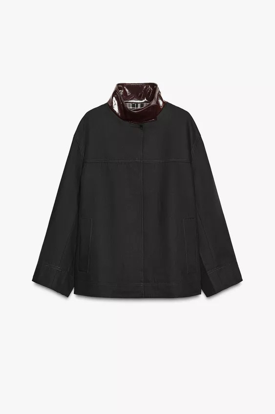 ZW COLLECTION CONTRAST COLLAR JACKET | Zara UK