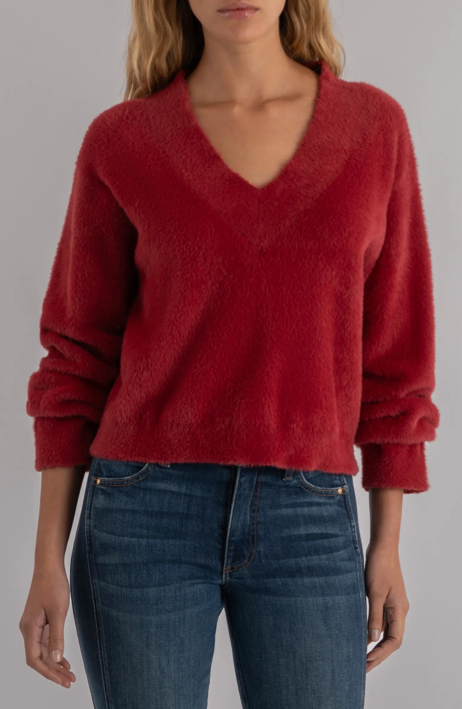 Revel Fuzzy V-Neck Sweater | Nordstrom