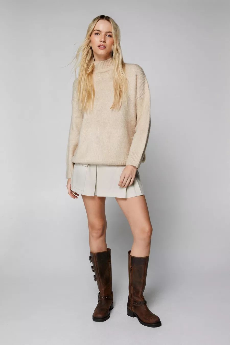 Turtleneck Relaxed Long Sleeve Sweater | Nasty Gal US