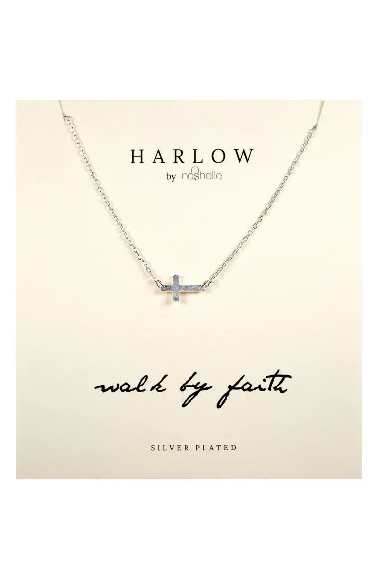 HARLOW by Nashelle Sideways Cross Boxed Necklace | Nordstrom