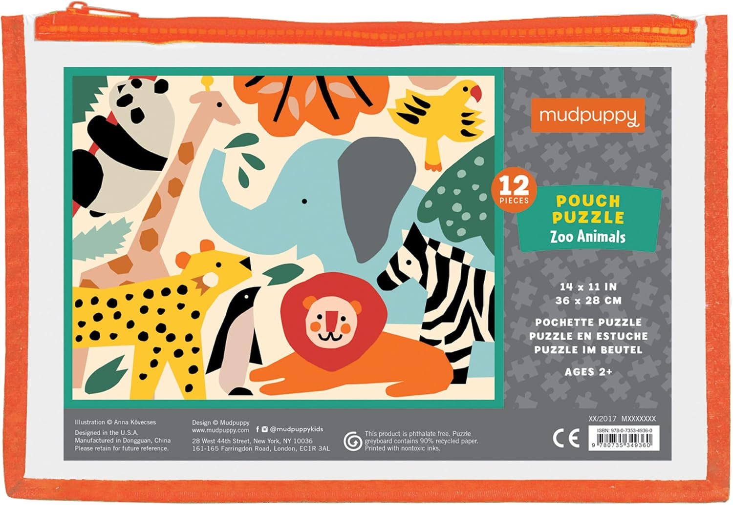 Mudpuppy Zoo Animals Pouch Puzzle | Amazon (US)