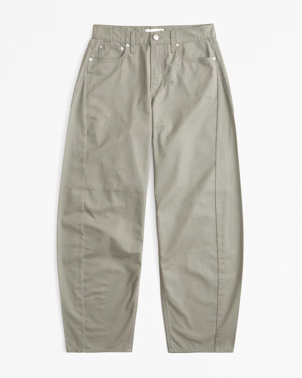 Curve Love Mid Rise Barrel Pant | Abercrombie & Fitch (US)