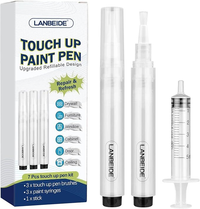 LANBEIDE Refillable Touch Up Paint Pens, 3Pcs Paint Brush Pens for Walls Repair, Furniture Repair... | Amazon (US)