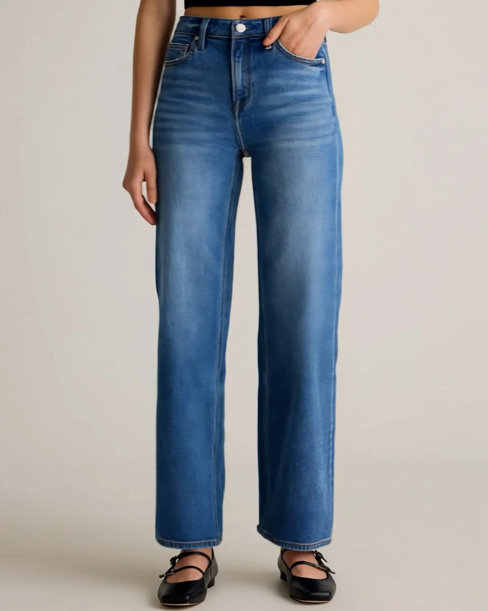 Bella Stretch Relaxed Straight Jeans | Quince