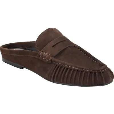 Marc Fisher LTD Jaynie Almond Toe Loafer Mule in Dark Brown at Nordstrom, Size 7 | Nordstrom
