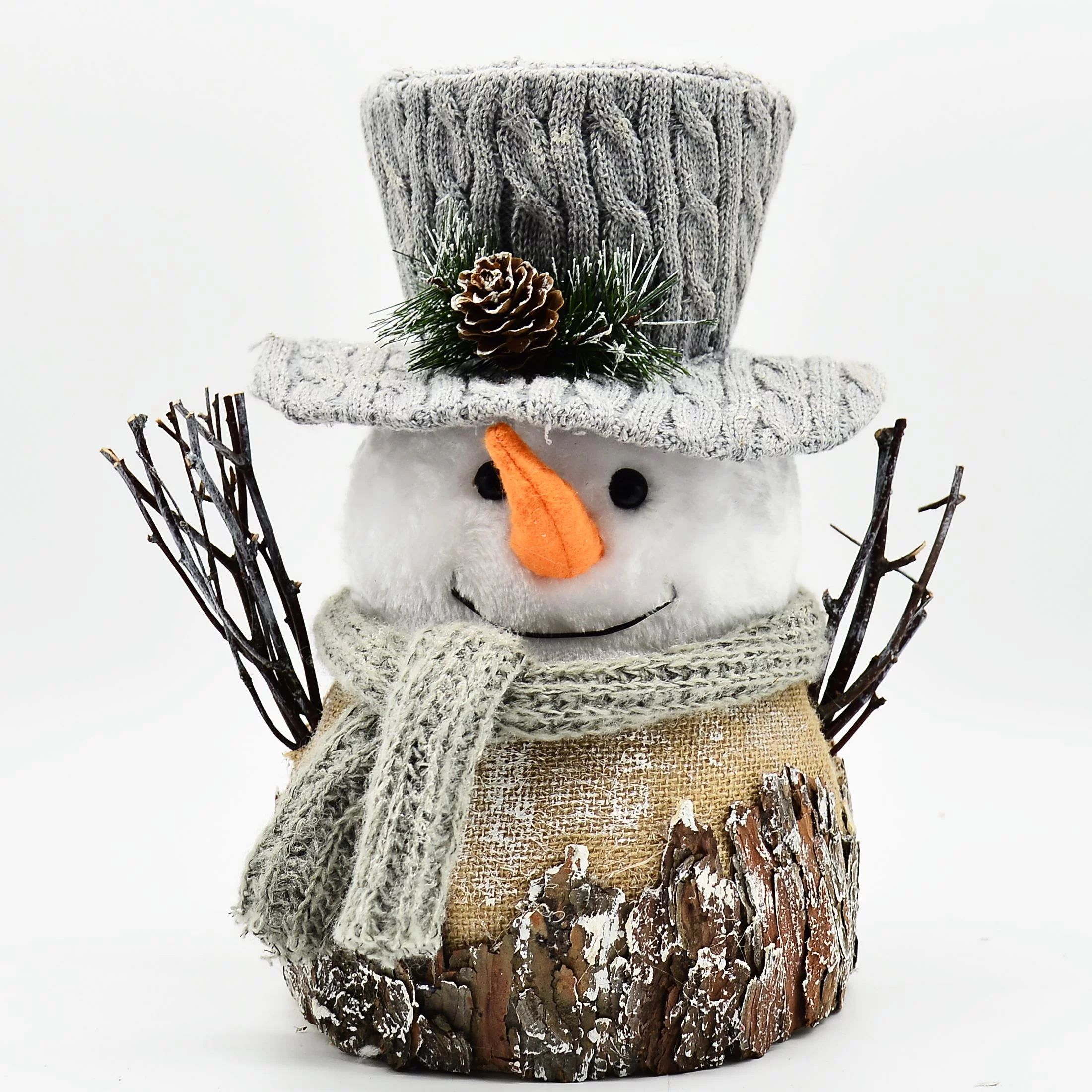 Holiday Time Gray Snowman With Scarf Christmas tree topper, Jumbo Figurine Ornament, 12.2'' | Walmart (US)