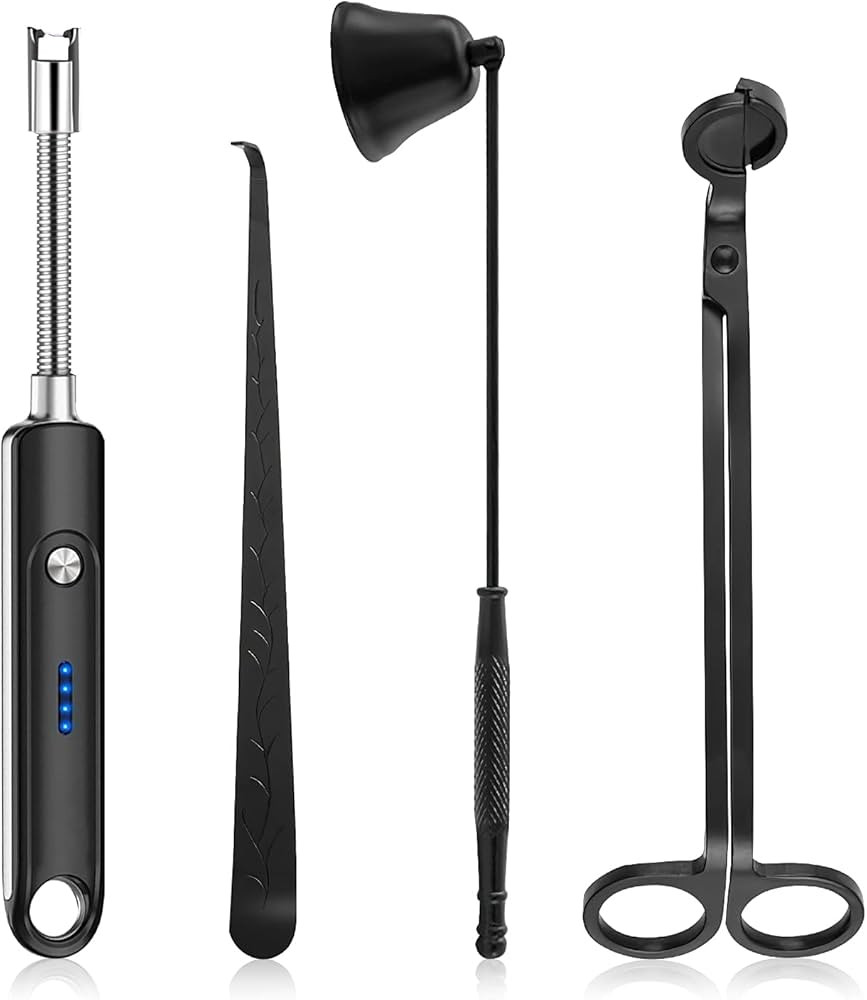 Lsnisni Candle Wick Cutter, Candle Snuffer and Wick Trimmer Black, Electric Candle Lighter Rechar... | Amazon (US)