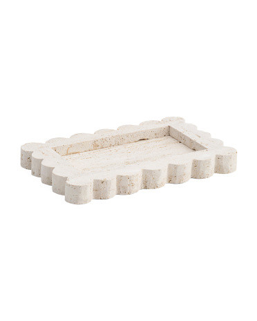 12x8 Travertine Fluted Tray | TJ Maxx