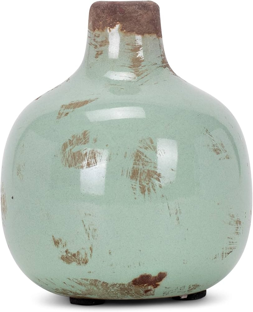 47th & Main Rustic Ceramic Vase, Mini, Light Green | Amazon (US)