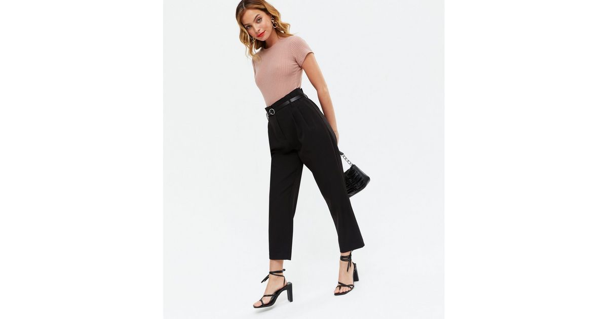 Petite Black Belted Trousers
						
						Add to Saved Items
						Remove from Saved Items | New Look (UK)