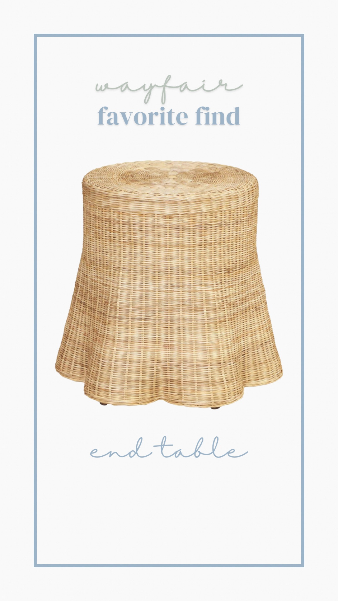 Rattan end table
Rattan side table
Small table
Coastal table 
Scalloped tablee

#LTKHome