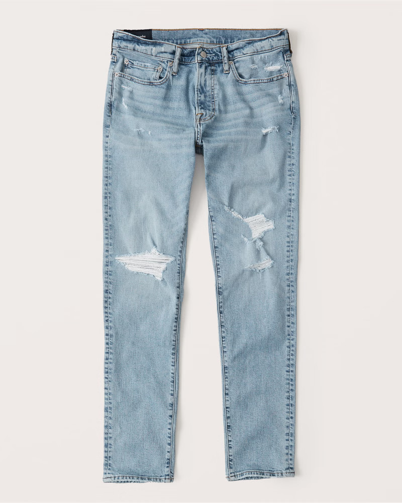 Ripped Athletic Skinny Jeans | Abercrombie & Fitch (US)