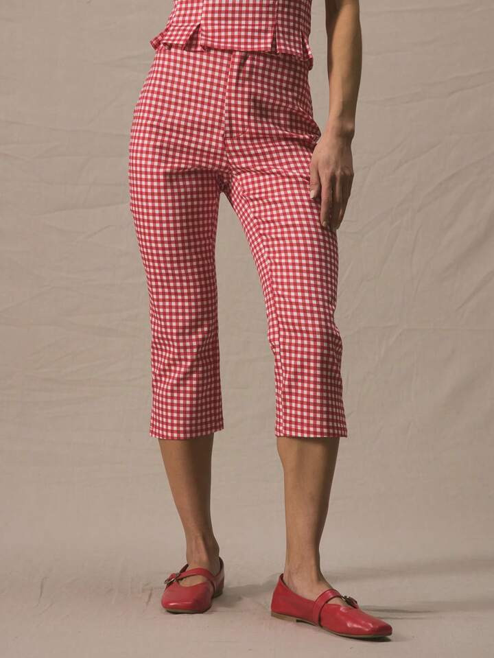 MUSERA High Rise Split Sides Fitted Capri Pants Only Spring Summer Cute Vacation 90'S Sexy Al Fresco Holiday 4th July | SHEIN