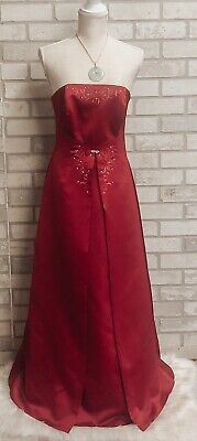 Michaelangelo Size 6 Davids Bridal Red Formal Dress Evening Gown Embroidered   | eBay | eBay US