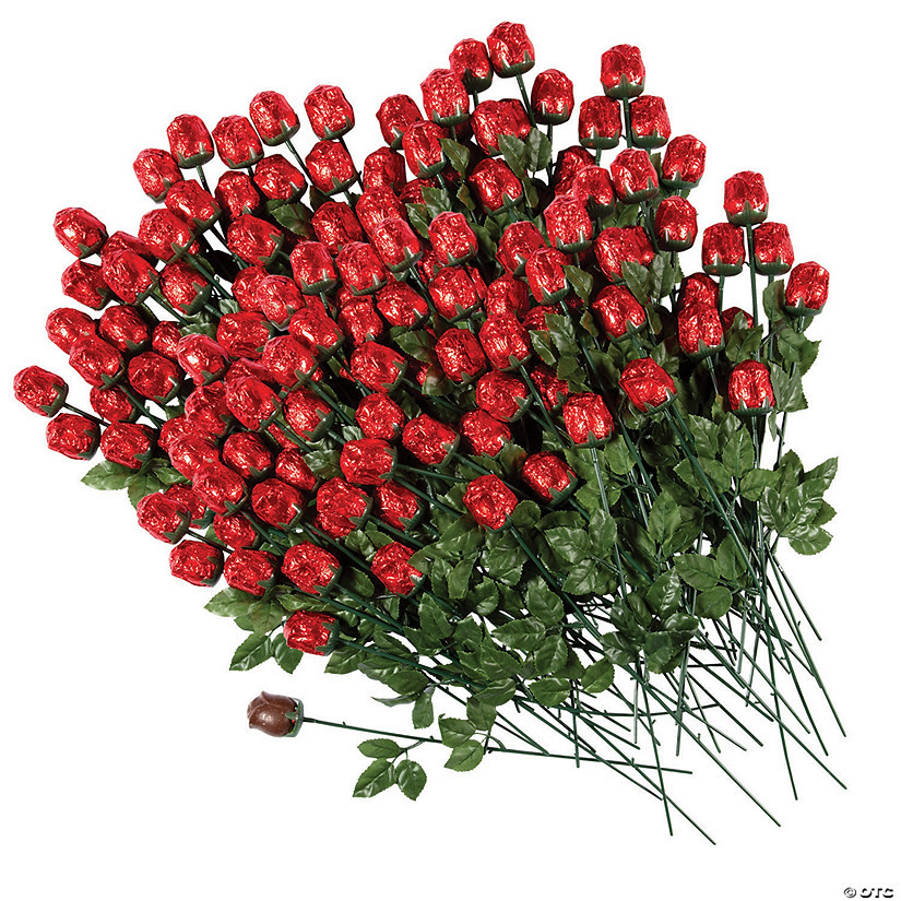 10 lbs. 15 oz. Bulk 300 Pc. Red Foil-Wrapped Chocolate Roses | Oriental Trading Company