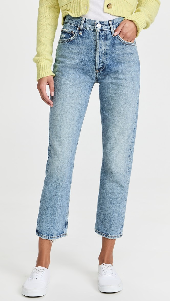 Riley High Rise Straight Crop Jeans | Shopbop