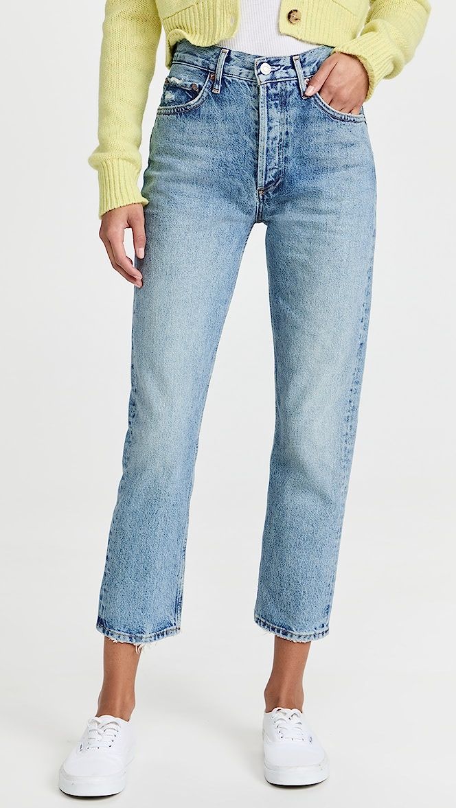 AGOLDE Riley: High Rise Straight Crop Jeans | SHOPBOP | Shopbop