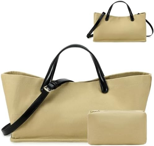 Travistar Large Tote Bag for Women - Canvas Work Bags Crossbody Handbags Shoulder Top Handle Purs... | Amazon (US)