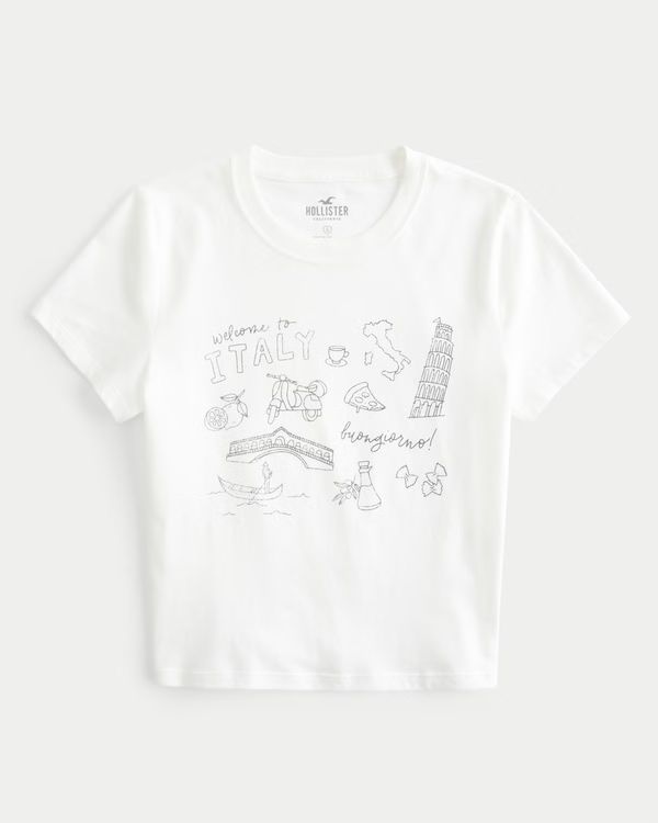 Women's Welcome to Italy Graphic Baby Tee | Women's Tops | HollisterCo.com | Hollister (US)