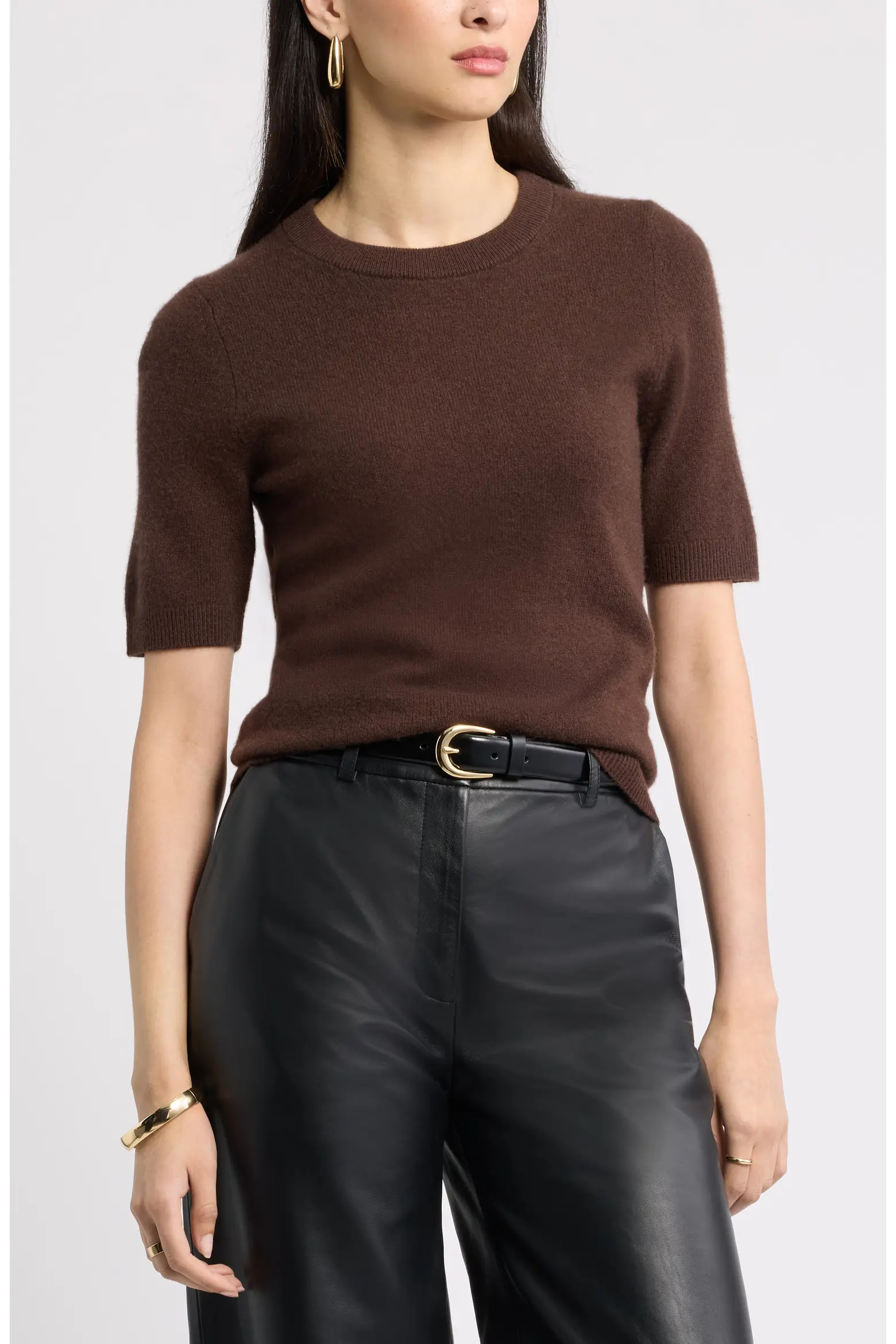 Nordstrom Cashmere Short Sleeve Crewneck Sweater (Women) | Nordstrom | Nordstrom