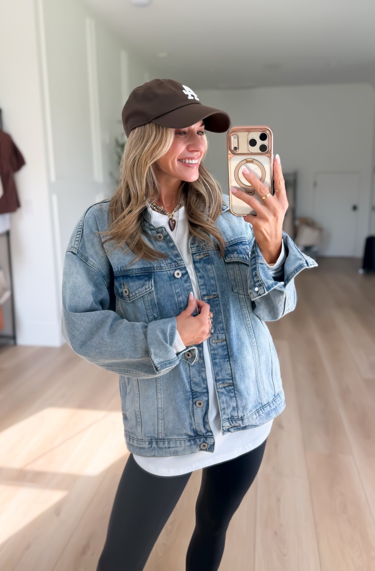 This outfit just screams cozy fall! 🍂 This oversized denim jacket is perfect for layering! // I’m 5’2 for reference wearing a small in jacket and my favorite tunic tee!

#LTKmomlife #LTKPetite #LTKootd