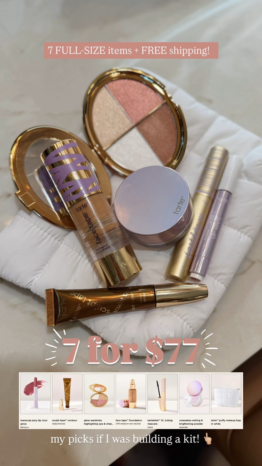 One of the best Tarte sales! 💜 7 for $77 FULL-SIZE products! These are my exact picks if I was building a kit 😌 

• Tarte Face Tape — my GO TO foundation! I absolutely love it so much. Coverage is unreal to me! That’s my #1 pick for sure! 🙌🏼 no code needed! Stuff will sell quick 🥹

Tarte sale / makeup / beauty faves / Holley Gabrielle 

#LTKSaleAlert #LTKFindsUnder100 #LTKBeauty