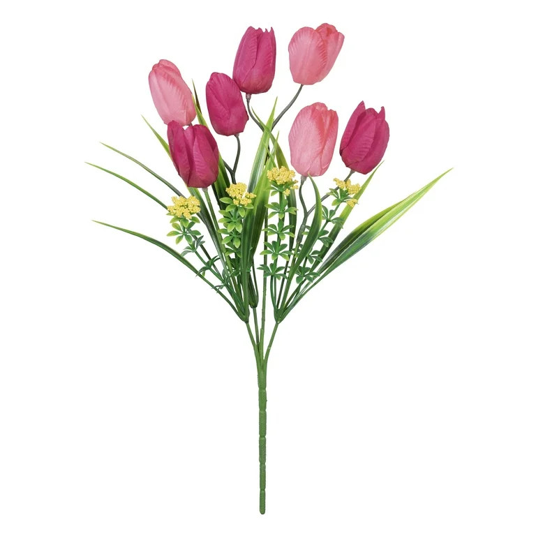 13.5" Artificial Silk Pink Tulip Spring Pick, for Indoor Use, by Mainstays | Walmart (US)