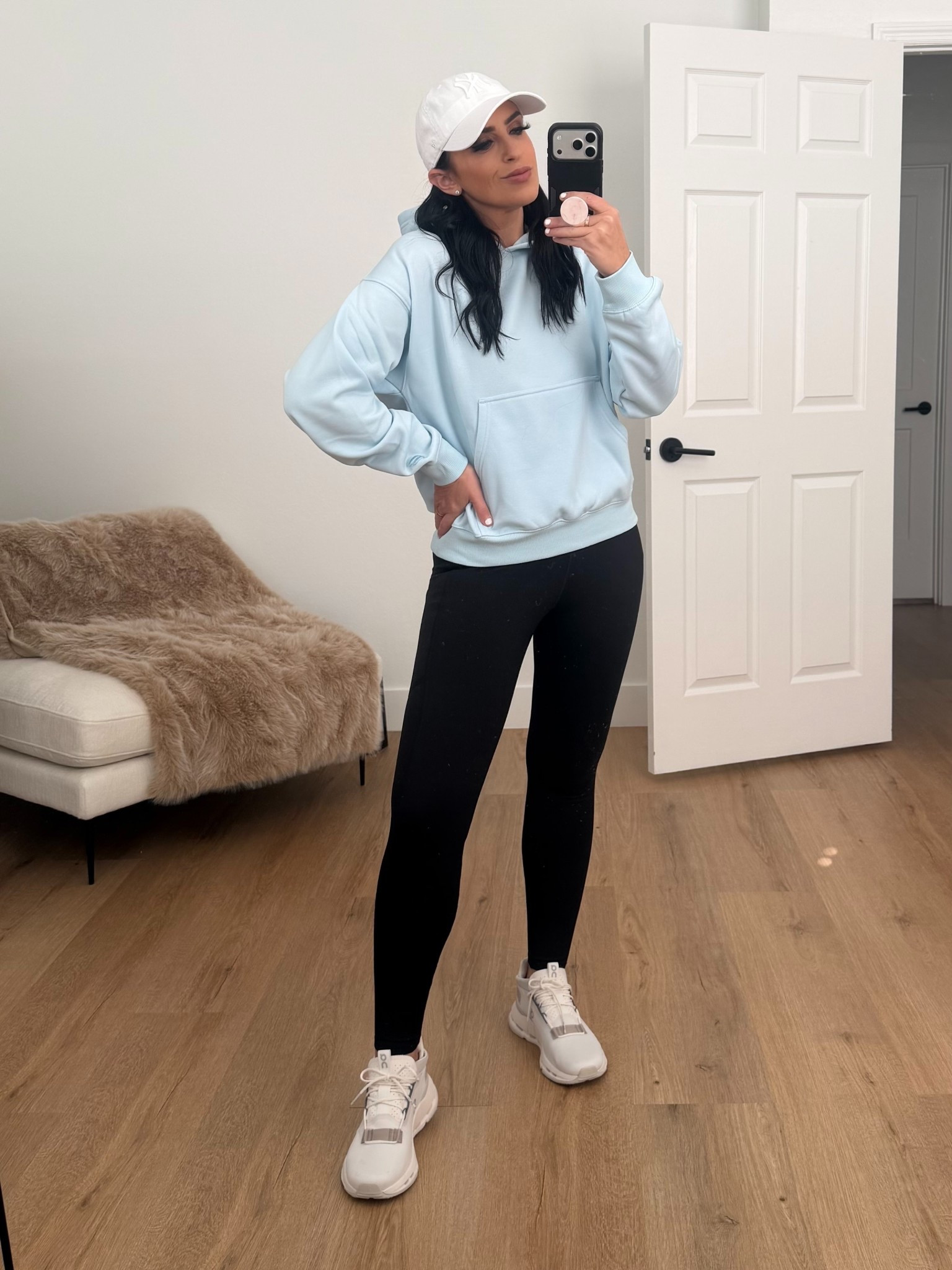 Cozy Fleece Hoodie wearing size small  