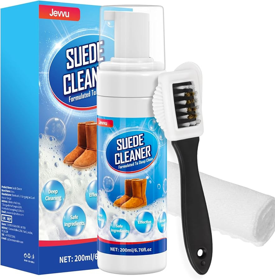 Suede Shoe Cleaner, 6.76 fl oz Suede and Nubuck Cleaning Kit with Brush, Removes Dirt & Stains fr... | Amazon (US)