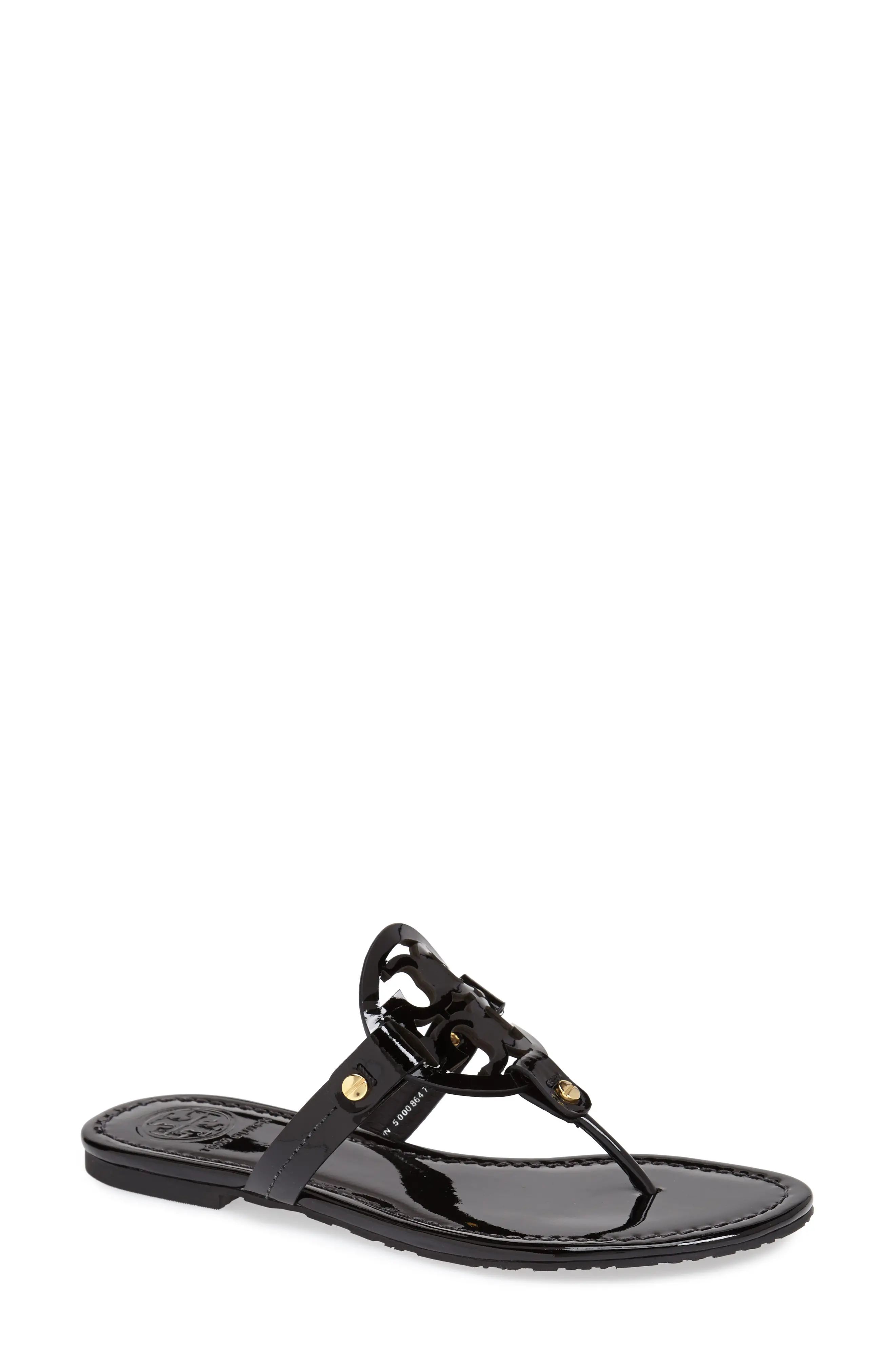Tory Burch Miller Leather Sandal in Black Patent at Nordstrom, Size 8.5 | Nordstrom