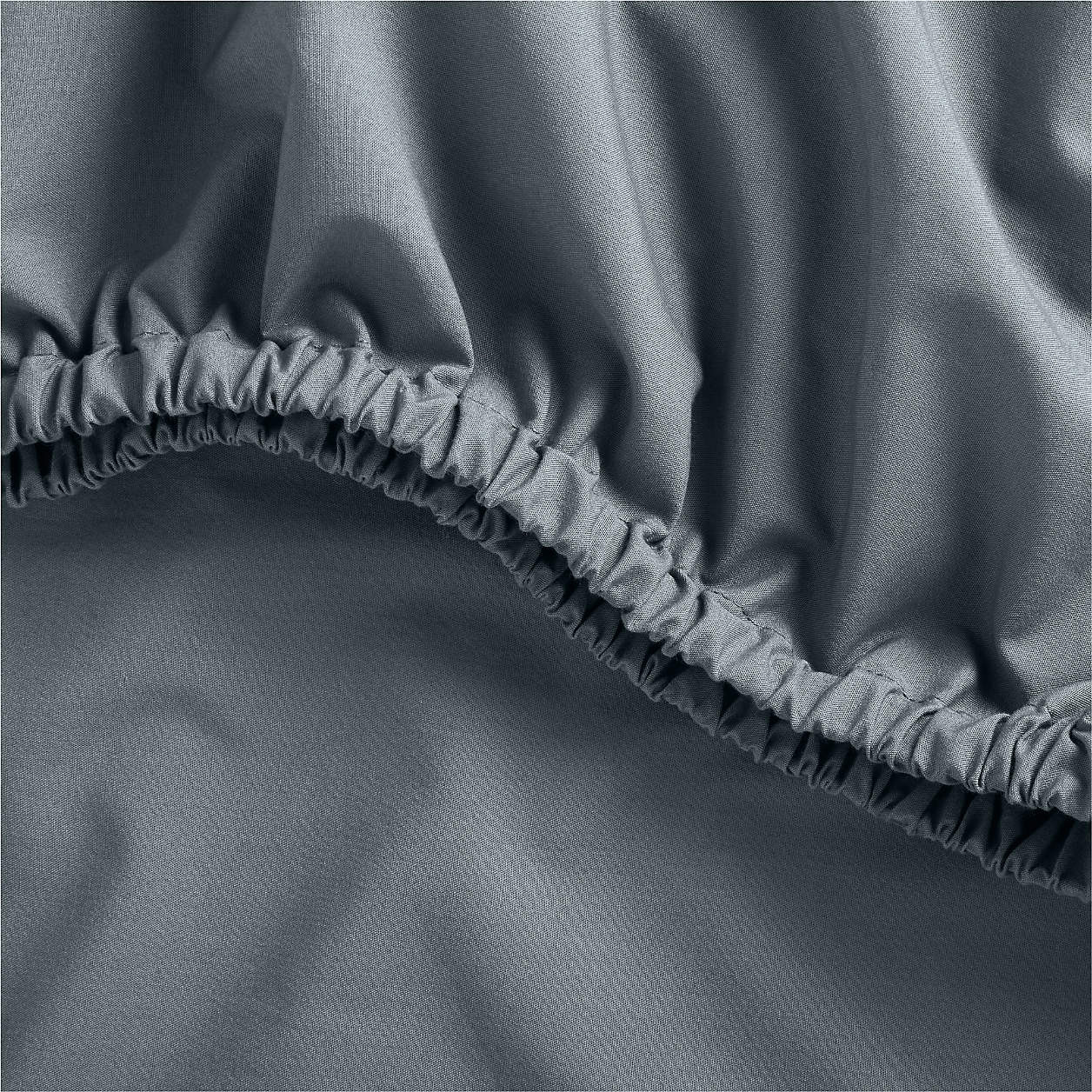 Cozy Cloud Slate Blue Washed 100% Organic Cotton Baby Crib Fitted Sheet + Reviews | Crate & Kids | Crate & Barrel